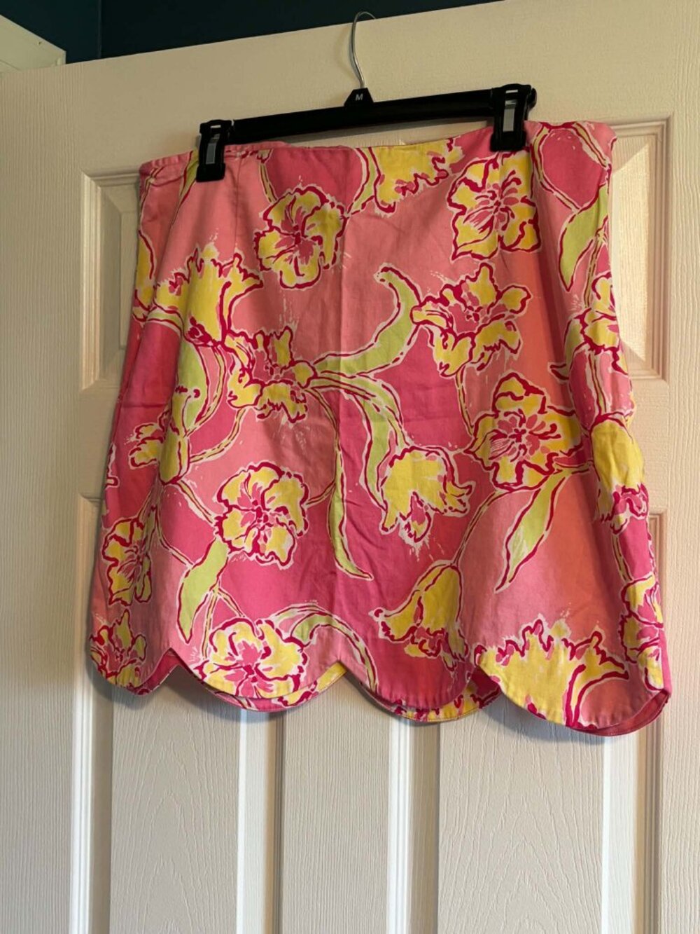 Lilly Pulitzer Callie Scallop Hem Mini Skirt Hotty Pink Day Lilly Size 14